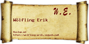 Wölfling Erik névjegykártya